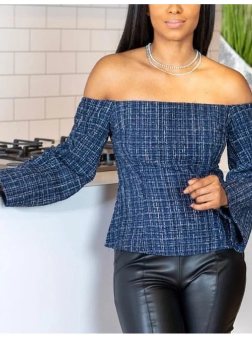 ZARA OFF THE SHOULDER TEXTURED TOP SIZE S 🆕